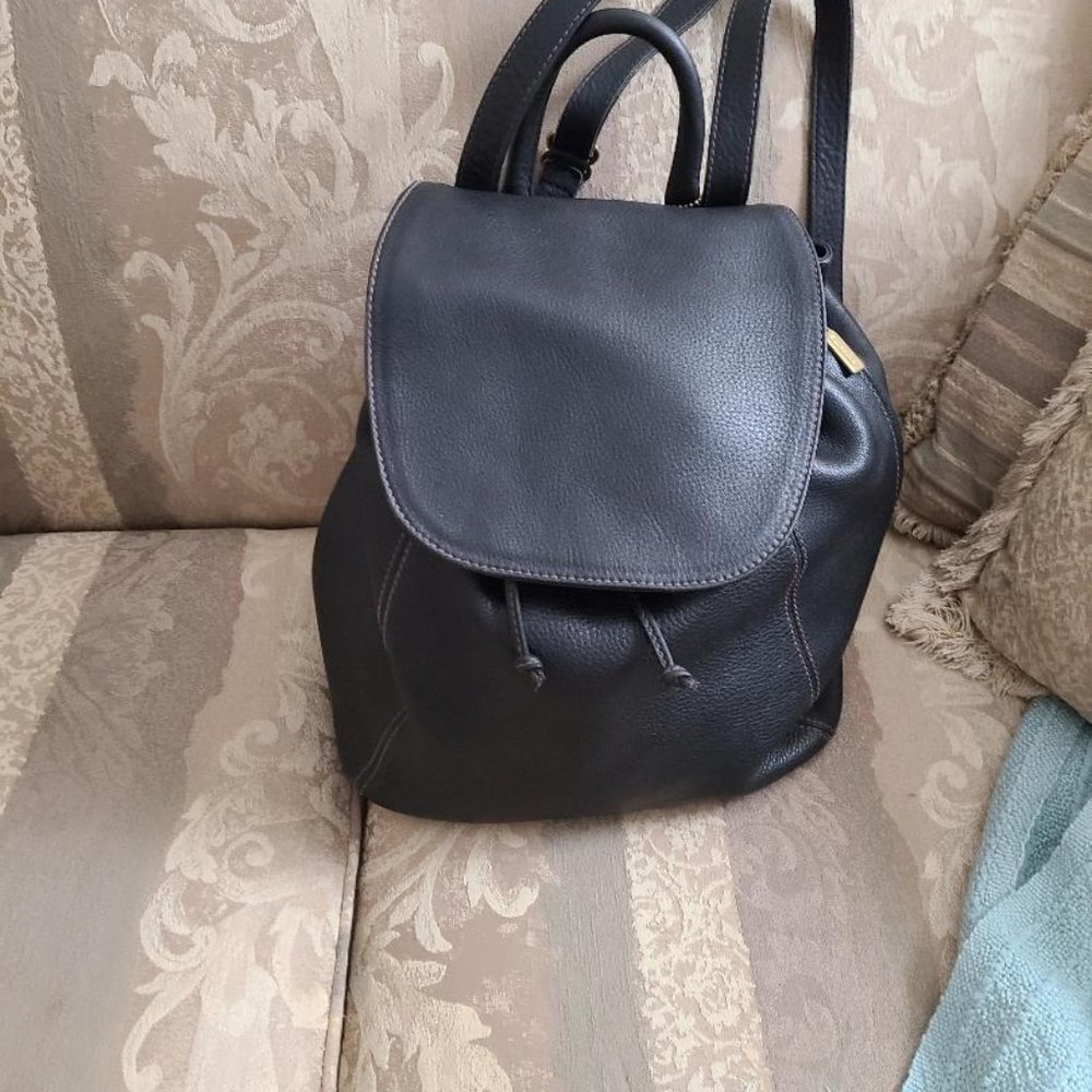 COACH Vintage BACKPACK "RARE" Natural Grain Leather Black  Med/Large